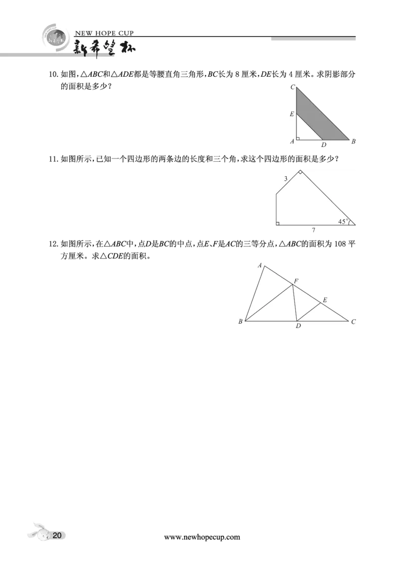 第03讲多边形的面积-&ldquo;新希望杯&rdquo;全国数学大赛五年级培训教程_奥数专题合集_H003小学奥数培训班课程+习题_1-6年级上下册奥数_五年级
