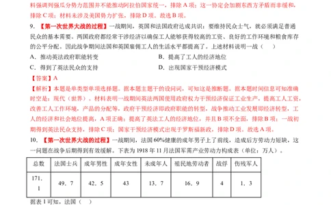 第28讲第一次世界大战与战后国际秩序（练习）（解析版）_07高考历史_2025年新高考资料_一轮复习_2025年高考历史一轮复习讲练测（新教材新高考）（完结）_讲义+练习