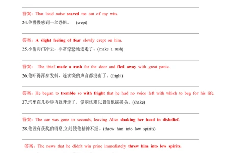 第11讲读后续写心理活动之消级情绪（悲伤、害怕、失望）（练）（解析版）_03高考英语_新高考复习资料_2024年新高考资料_一轮复习资料_第七部分读后续写高频考点话题分类_练习