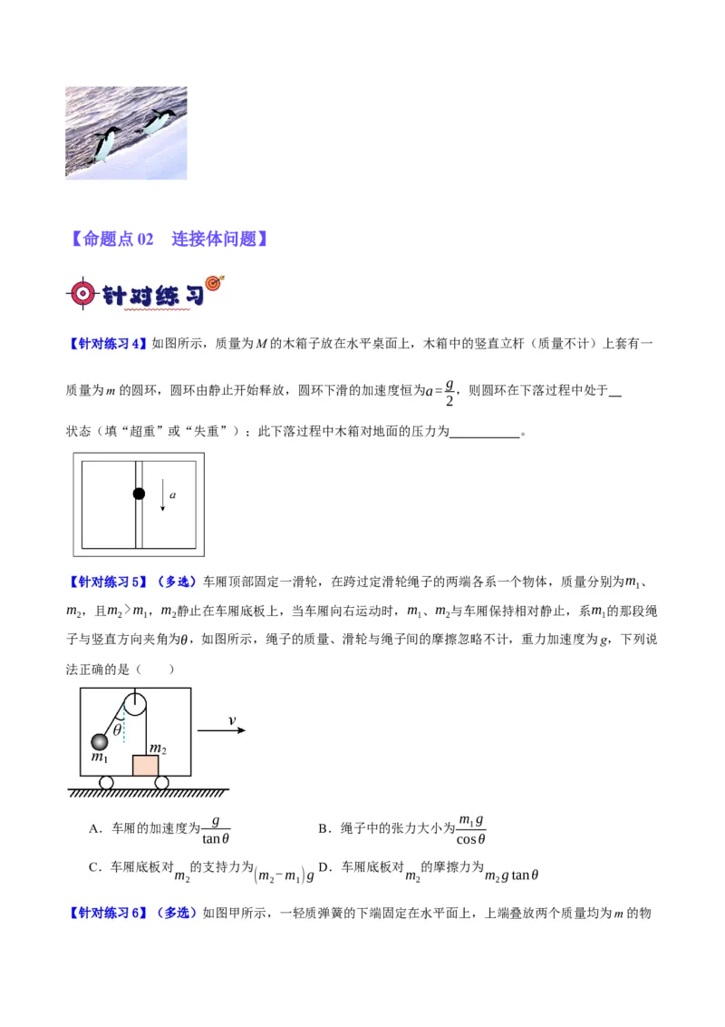 专题03牛顿运动定律的综合运用（分层练）（原卷版）_04高考物理_新高考复习资料_2024新高考复习资料_二轮复习资料_分层练