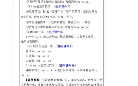 汉语拼音11ɑoouiu优质版教案_25秋1-6年级语文上册课件教案_25秋统编版语文一年级上册_统编版语文一年级上册教学资源包（25秋七彩课堂）_4.第四单元_汉语拼音11ɑoouiu_教案