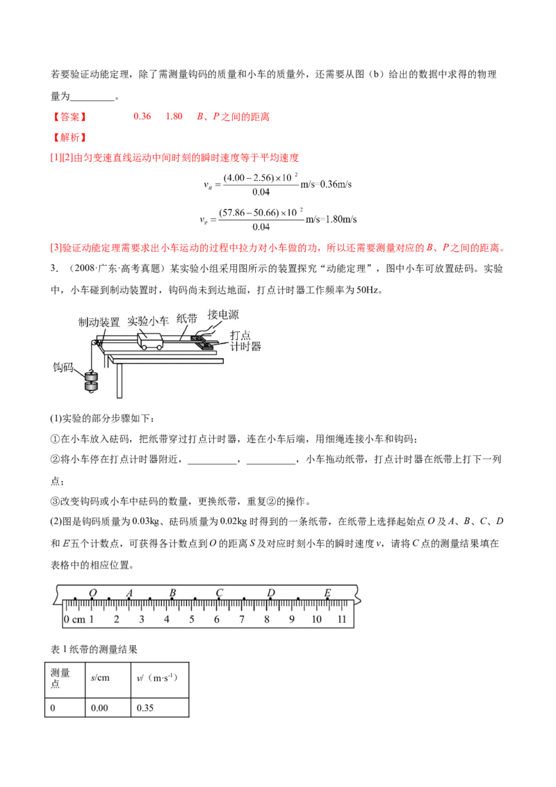 6.5实验六：验证动能定理（练）--2023年高考物理一轮复习讲练测（全国通用）（解析版）_04高考物理_通用版（老高考）复习资料_2023年复习资料_一轮复习