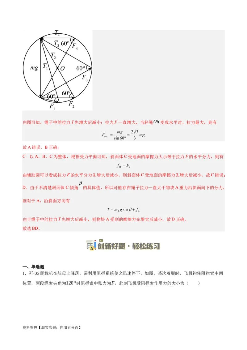 专题02相互作用&mdash;&mdash;力（讲义）（解析版）_04高考物理_新高考复习资料_2024新高考复习资料_二轮复习资料_高频考点解密2024年高考物理二轮复习高频考点追踪与预测（新高考专用）