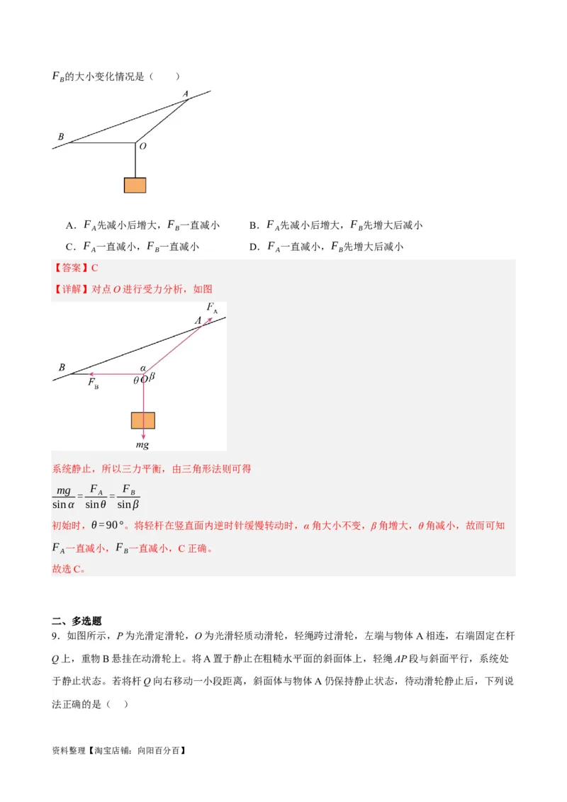 专题02相互作用&mdash;&mdash;力（讲义）（解析版）_04高考物理_新高考复习资料_2024新高考复习资料_二轮复习资料_高频考点解密2024年高考物理二轮复习高频考点追踪与预测（新高考专用）