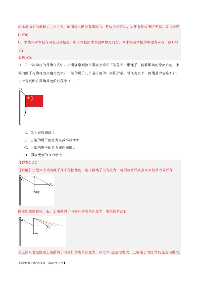 专题02相互作用&mdash;&mdash;力（讲义）（解析版）_04高考物理_新高考复习资料_2024新高考复习资料_二轮复习资料_高频考点解密2024年高考物理二轮复习高频考点追踪与预测（新高考专用）