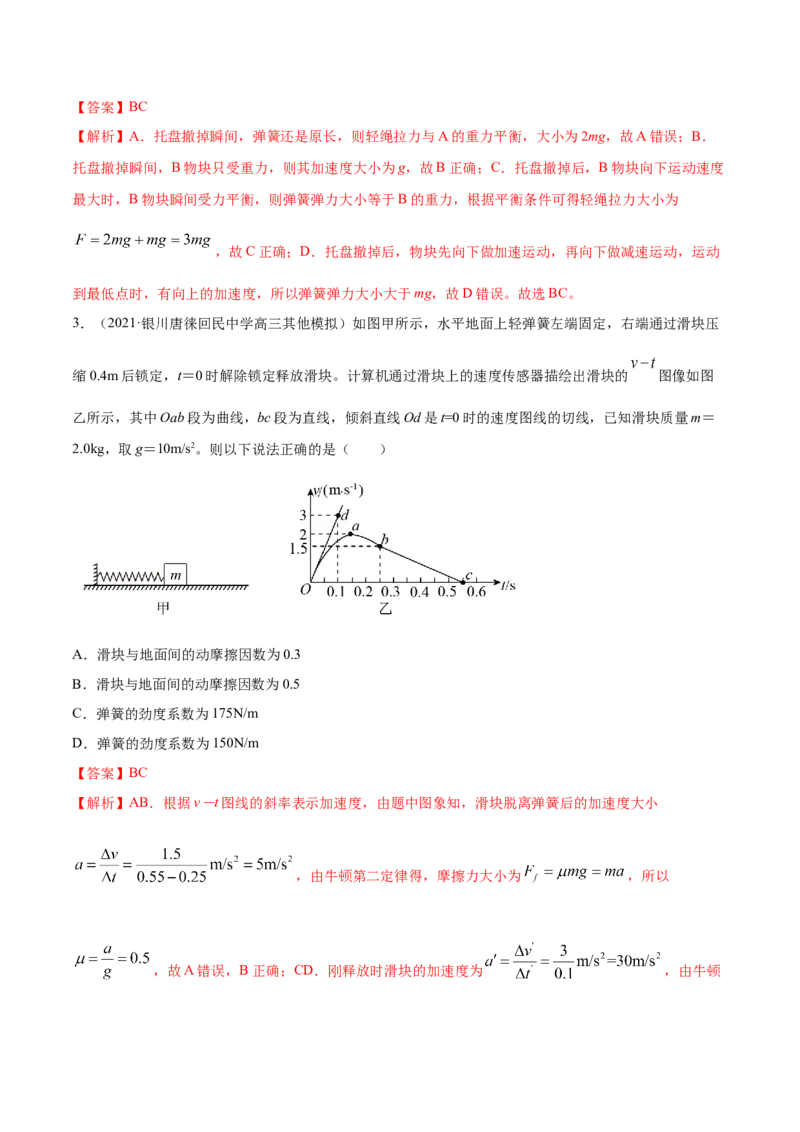 专题04牛顿运动定律-2021年高考真题和模拟题物理分项汇编（解析版）_04高考物理_新高考复习资料_2022年新高考复习资料_2021年高考真题和模拟题物理分项汇编