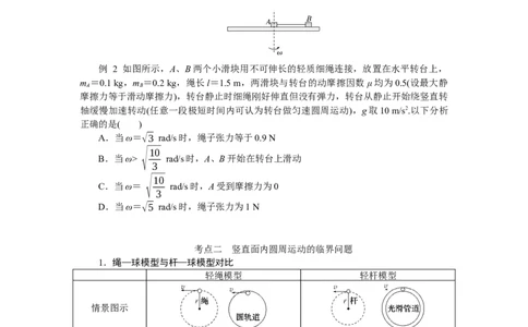 2025年高考物理二轮复习导学案：专题强化六圆周运动的临界问题_04高考物理_2025年新高考资料_二轮复习_2025年高考物理二轮复习专题强化（课件+导学案）
