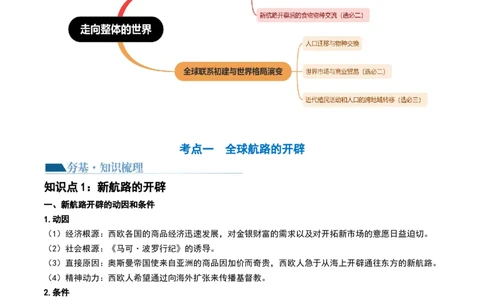第30讲走向整体的世界（原卷版）_07高考历史_新高考复习资料_2024年新高考复习资料_一轮复习资料_完2024年高考历史一轮复习讲练测(课件+讲义+练习)（新高考）_讲义+练习_645