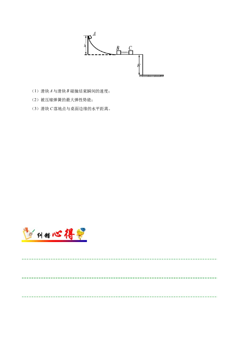 专题07动量守恒定律-备战2019年高考物理之纠错笔记系列（原卷版）_04高考物理_新高考复习资料_2022年新高考复习资料_高考物理2022年一轮复习各版本_赠19年高考物理纠错笔记_781