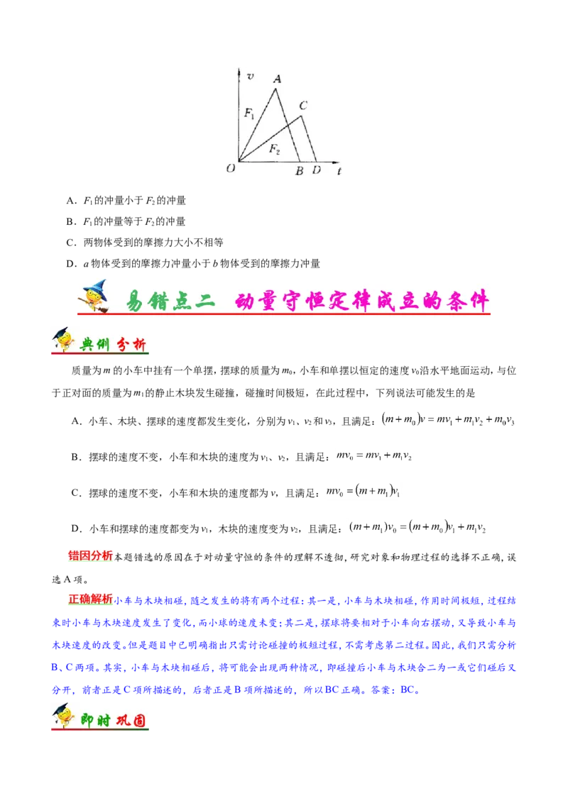 专题07动量守恒定律-备战2019年高考物理之纠错笔记系列（原卷版）_04高考物理_新高考复习资料_2022年新高考复习资料_高考物理2022年一轮复习各版本_赠19年高考物理纠错笔记_781