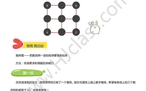 第三讲-数阵图（学生版讲义）_奥数专题合集_H003小学奥数培训班课程+习题_二年级_二年级衔接课