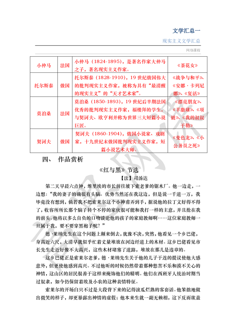 文学汇总Ⅰ_现实主义_小学1-6年级常用的上册资源汇总_六年级上册资料(1)_六年级上册_六年级上_6上讲义