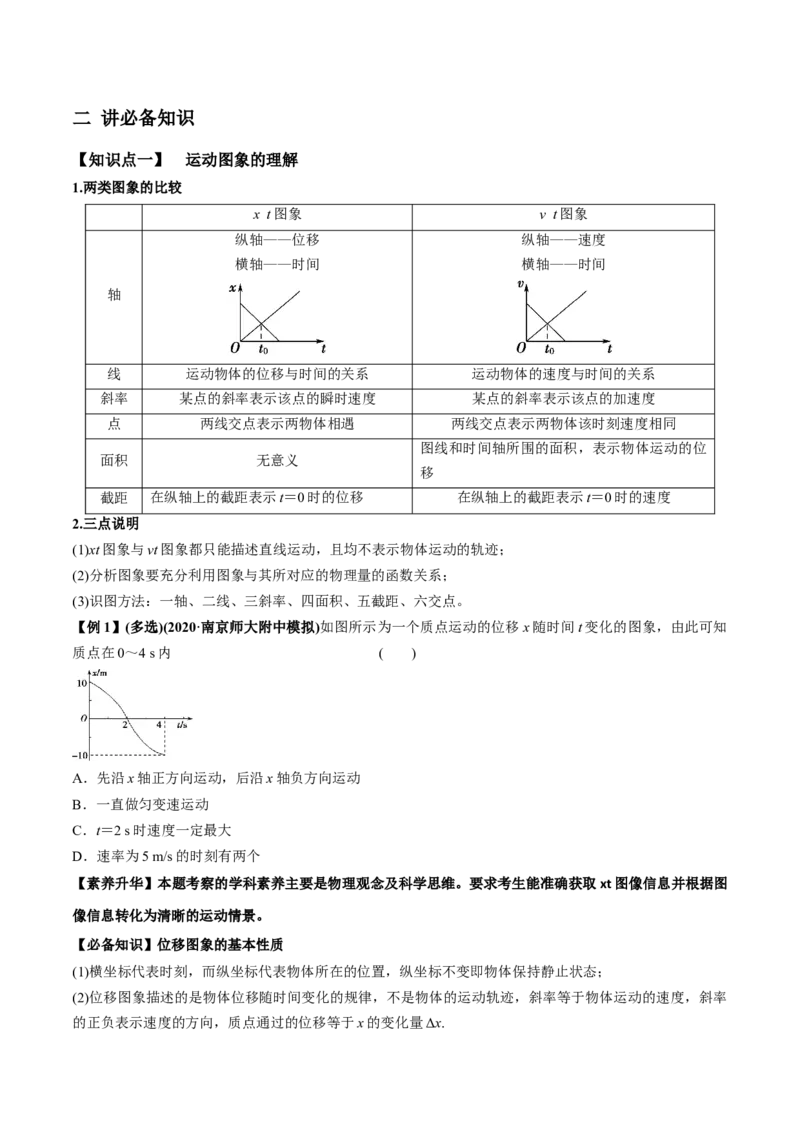 专题1.2运动学图像、追及相遇及实验讲原卷版_04高考物理_新高考复习资料_2022年新高考复习资料_2022年高考物理一轮复习讲练测（新教材新高考）