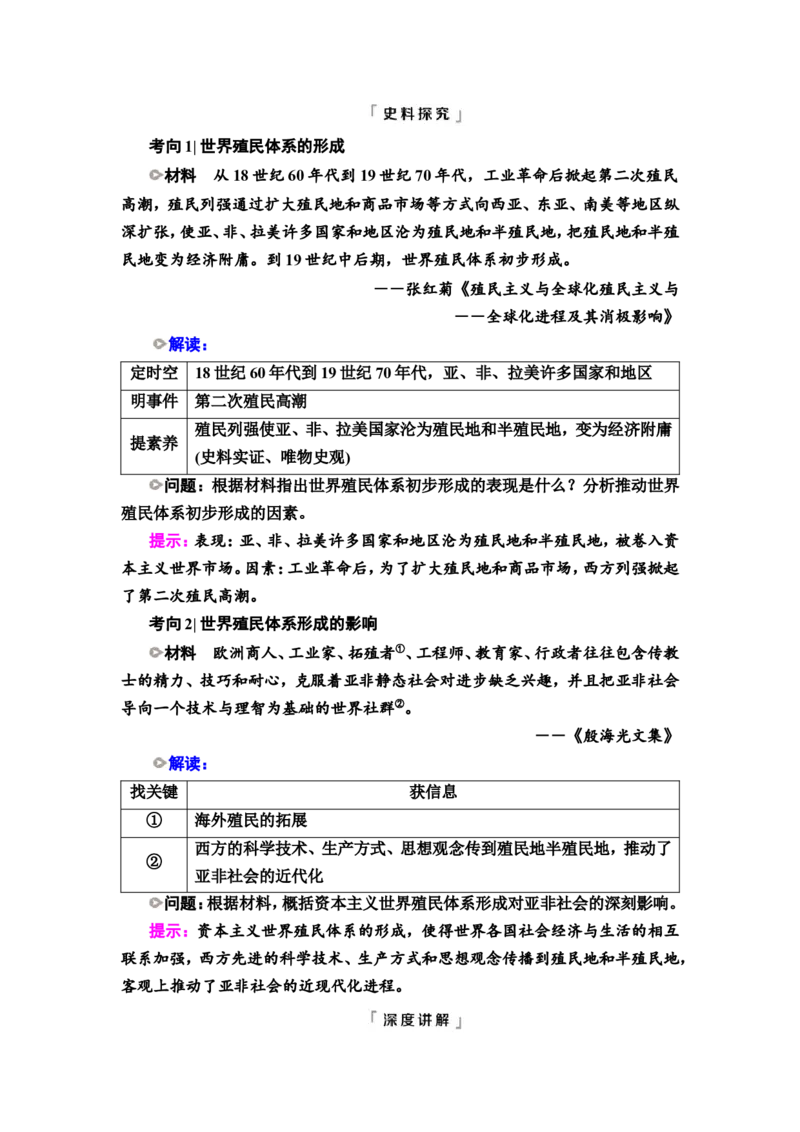 第28课世界殖民体系的形成与亚非拉民族独立运动教案_07高考历史_新高考复习资料_2022年新高考复习资料_2022届一轮复习讲练结合7.11更新_系列2