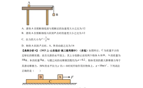 专题03牛顿运动定律的综合应用（原卷版）_04高考物理_新高考复习资料_2024新高考复习资料_二轮复习资料_2024年高考物理二轮热点题型归纳与变式演练（新高考通用）