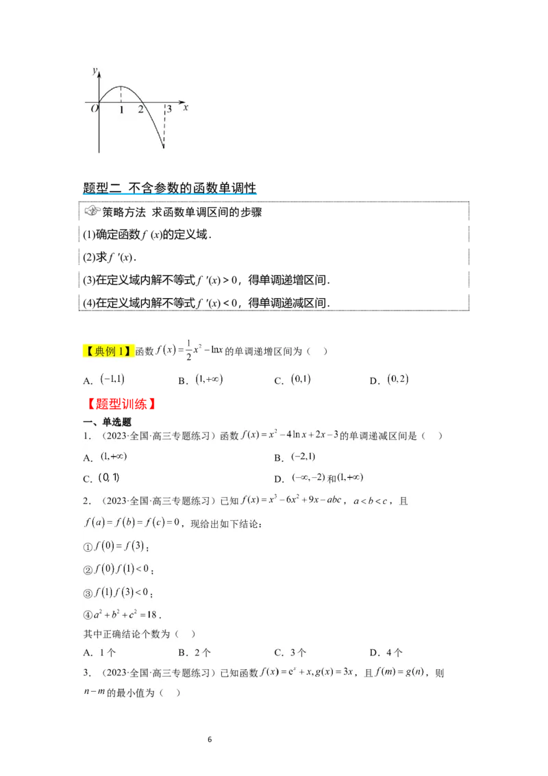 第15讲导数与函数的单调性（精讲）一轮复习讲义2024年高考数学高频考点题型归纳与方法总结（新高考通用）原卷版_02高考数学_新高考复习资料_2024年新高考资料_一轮复习资料