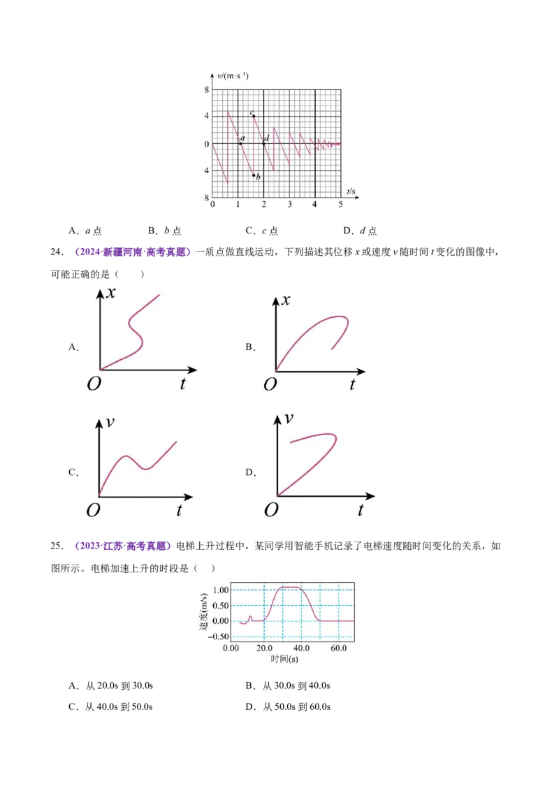 专题02力与直线运动（练习）（原卷版）_04高考物理_2025年新高考资料_二轮复习_上好课2025年高考物理二轮复习讲练测（新高考通用）3381829