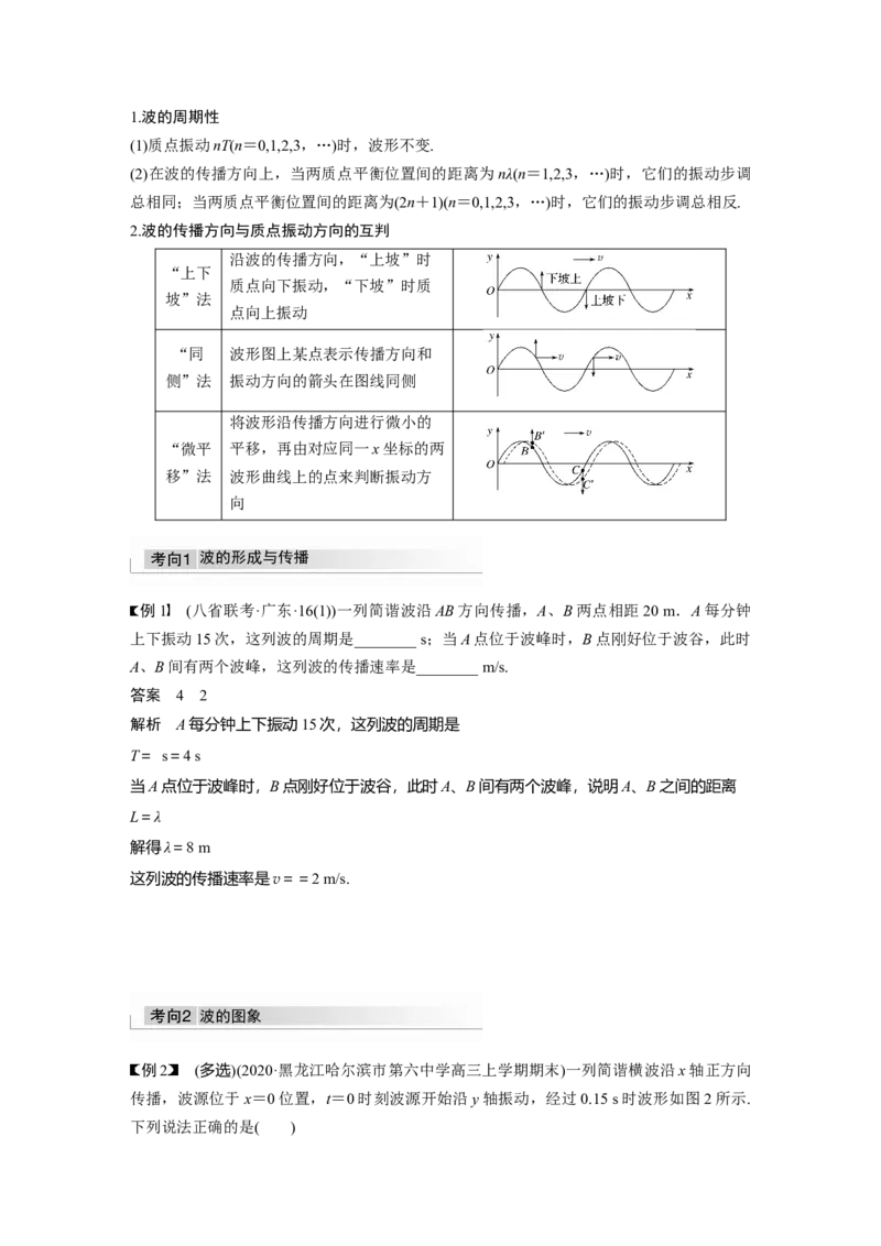 2022年高考物理一轮复习（新高考版2(粤冀渝湘)适用）第15章第2讲机械波_04高考物理_新高考复习资料_2022年新高考复习资料_高考物理2022年一轮复习各版本