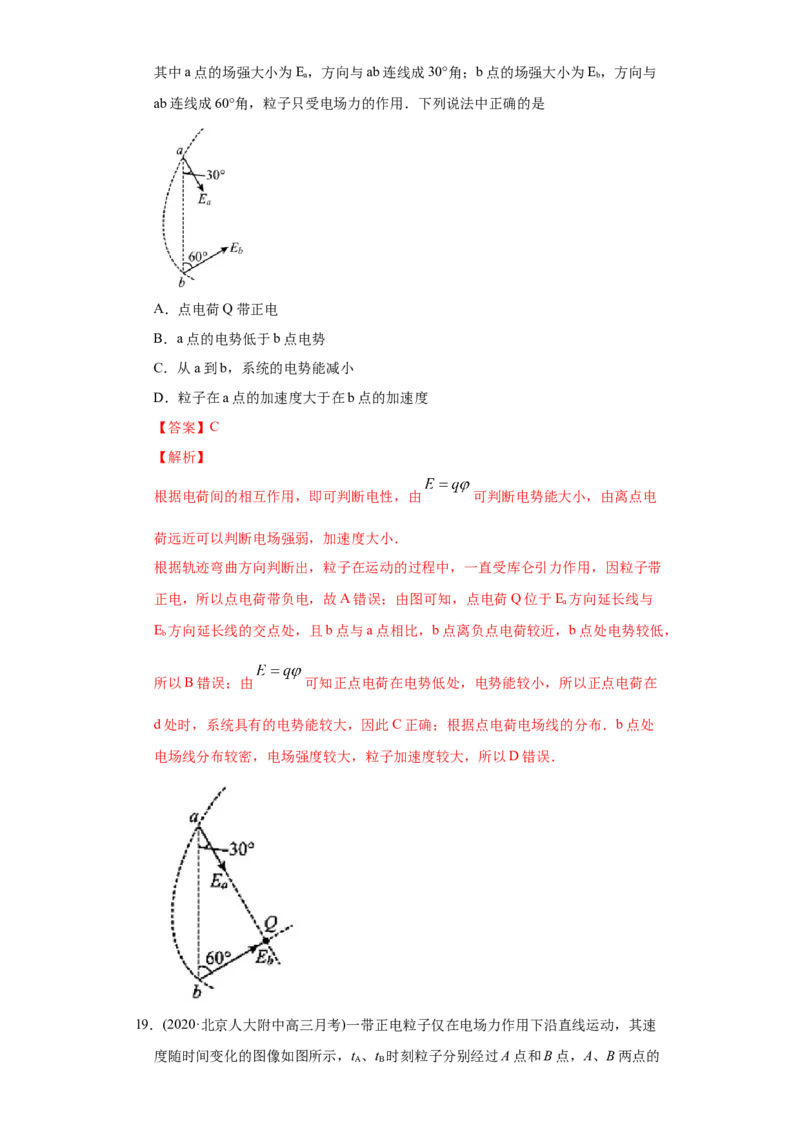 专题09静电场-2020年高考真题和模拟题物理分类训练（教师版含解析）_04高考物理_新高考复习资料_2022年新高考复习资料_高考物理2022年一轮复习各版本_777