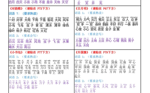 课课贴-24秋版一年级上册每课重点书贴贴在空白处(3)(1)_小学1-6年级常用的上册资源汇总_一年级上册资料