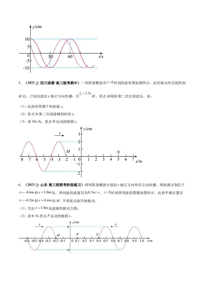专题09机械振动机械波（原卷版）_04高考物理_新高考复习资料_2024新高考复习资料_二轮复习资料_2024年高考物理二轮热点题型归纳与变式演练（新高考通用）