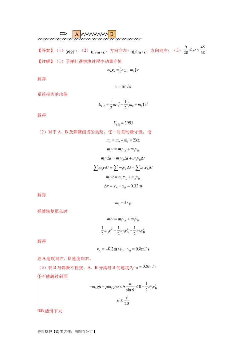 专题08动量与能量（解析版）_04高考物理_新高考复习资料_2024新高考复习资料_二轮复习资料_2024年高考物理二轮热点题型归纳与变式演练（新高考通用）_答案解析版