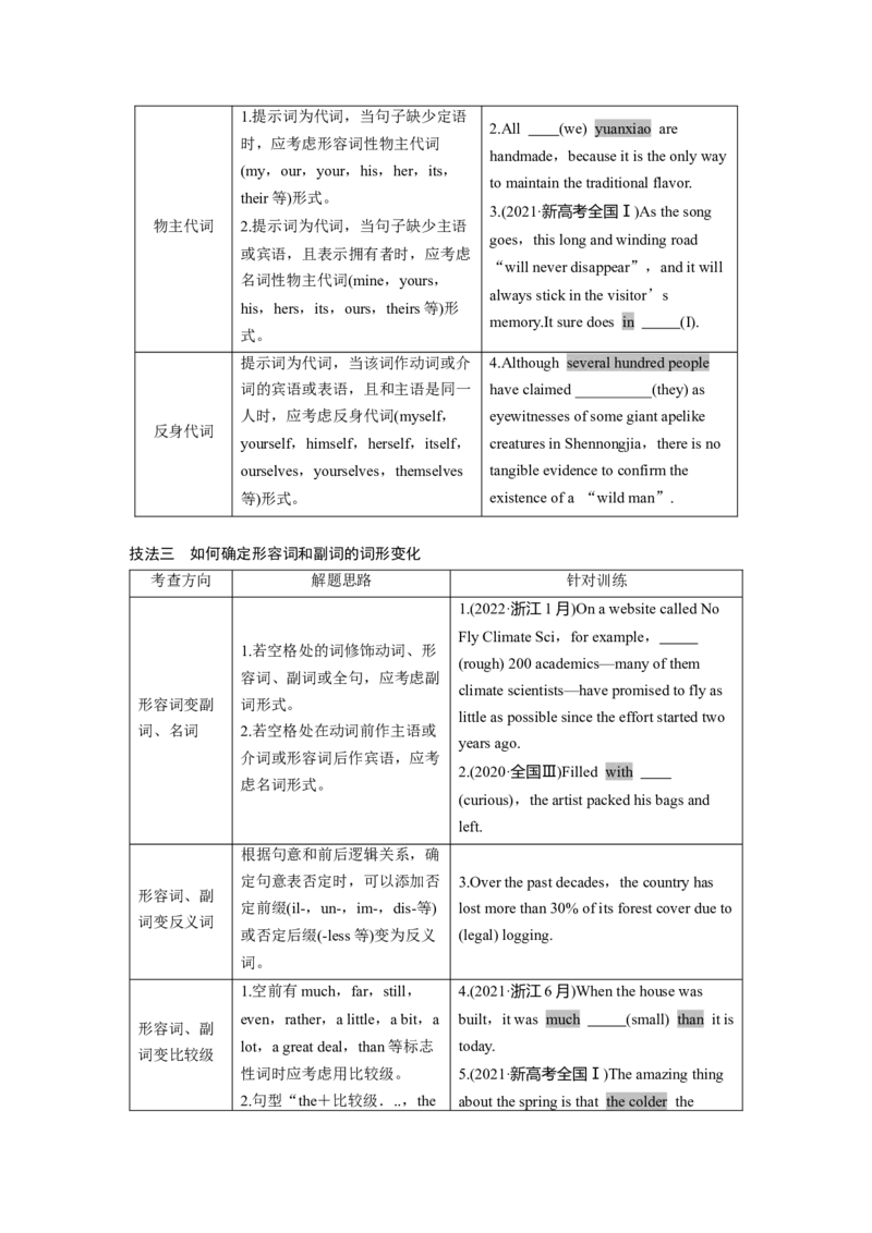 第2部分　专题4　第2讲　有提示词类&mdash;&mdash;名词、代词、形容词和副词_03高考英语_通用版（老高考）复习资料_2023年复习资料_二轮复习_2023年高考英语二轮复习讲义+课件（全国版）_学生版