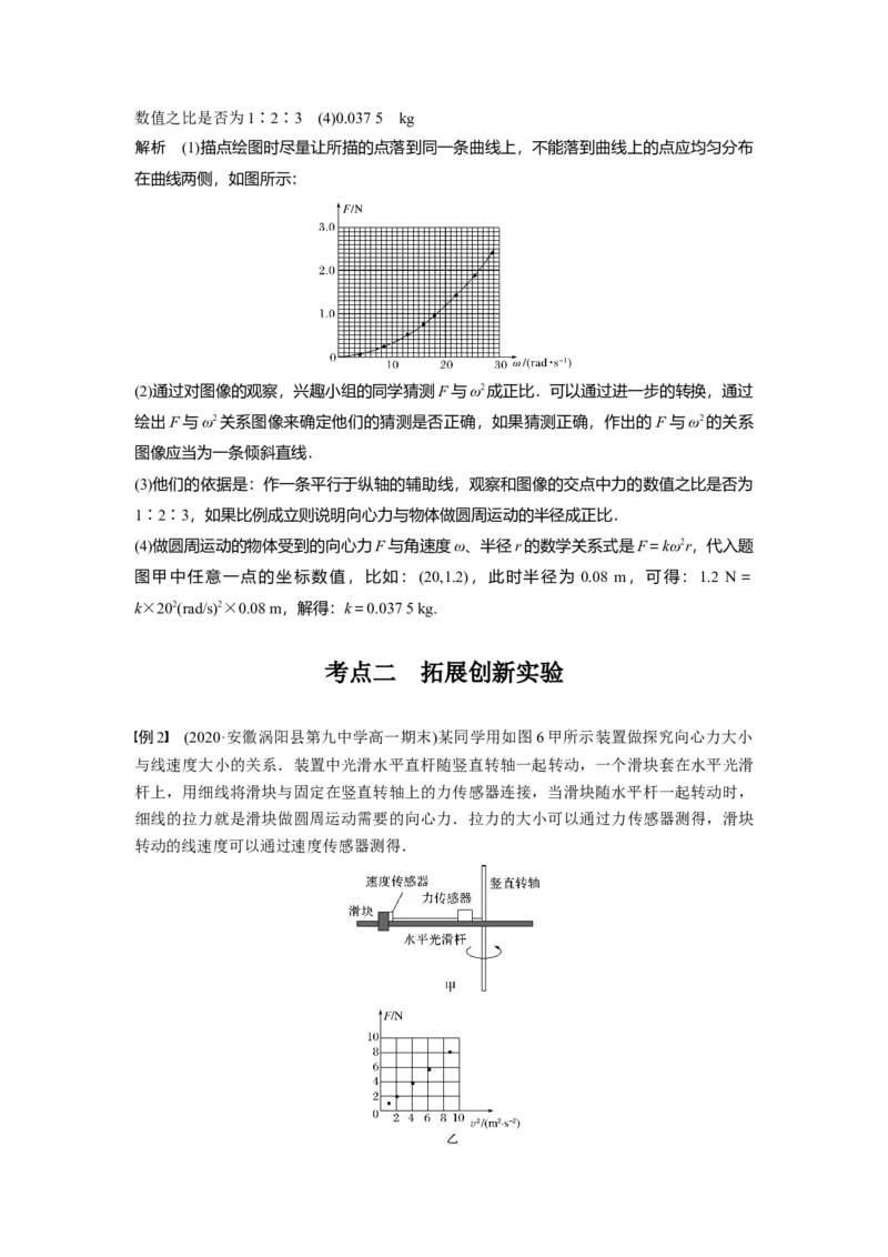 2022年高考物理一轮复习（新高考版1(津鲁琼辽鄂)适用）第4章实验六探究向心力大小与半径、角速度、质量的关系_04高考物理_新高考复习资料_2022年新高考复习资料
