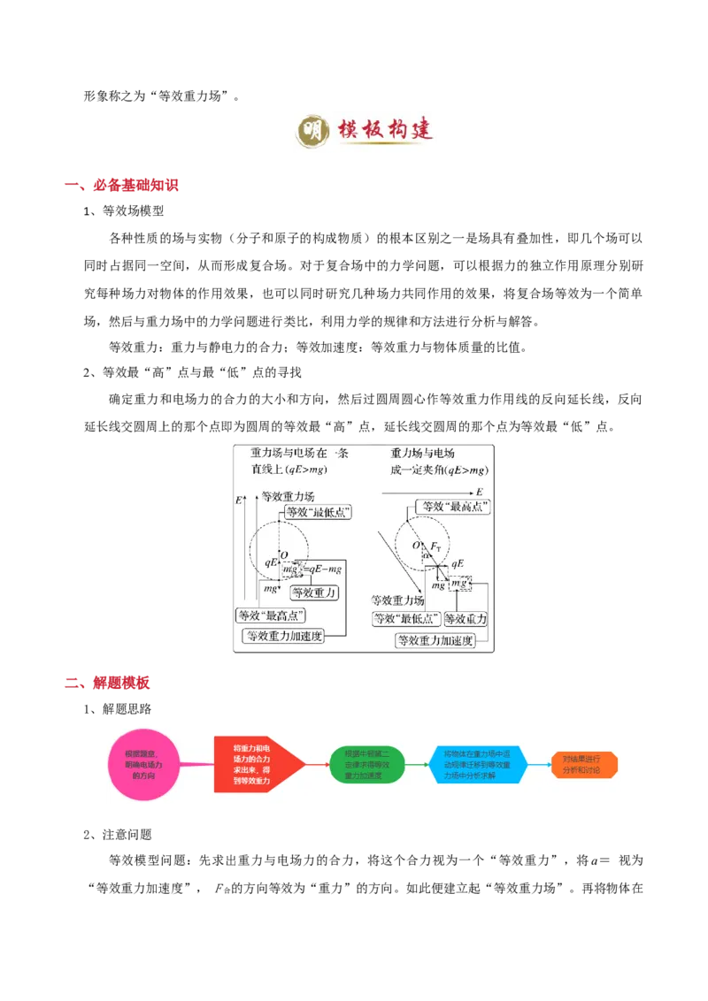 模板09静电场（五大题型）（原卷版）_04高考物理_2025年新高考资料_二轮复习_2025年高考物理答题技巧与模板构建339420717