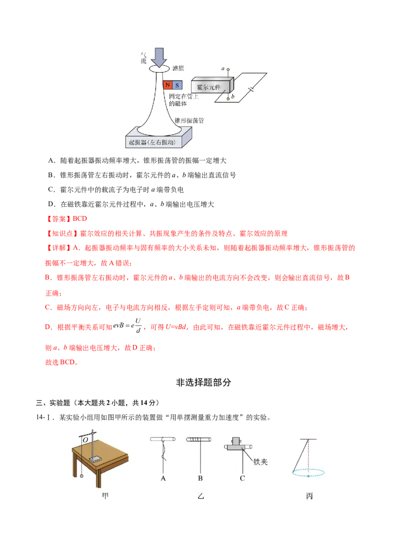 信息必刷卷02（浙江专用）（解析版）_04高考物理_2025年新高考资料_2025考前信息卷_2025年高考物理考前信息必刷卷（浙江专用）3432217