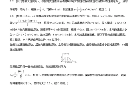 热点2　匀变速直线运动的规律淘宝店：红太阳资料库_04高考物理_2025年新高考资料_二轮复习_2025年高考物理大二轮_2025物理二轮专题复习学生用书Word版文档_考前特训_热点排查练