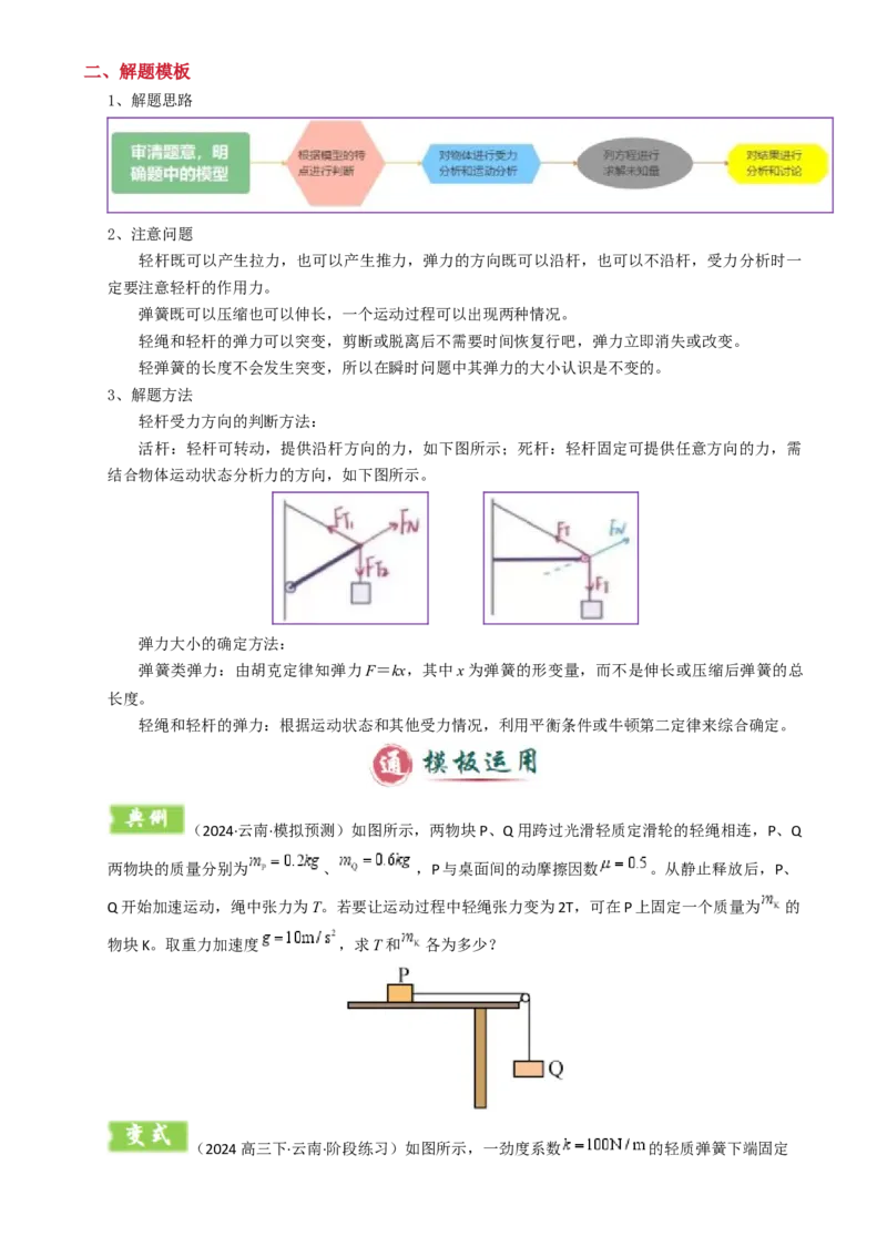 模板03牛顿运动定律（六大题型）（原卷版）_04高考物理_2025年新高考资料_二轮复习_2025年高考物理答题技巧与模板构建339420717