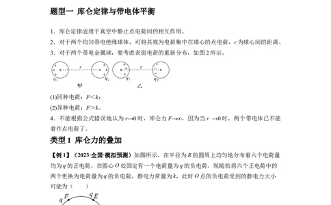 专题20电场力的性质（原卷版）_04高考物理_新高考复习资料_2024新高考复习资料_一轮复习资料_完2024届高考物理一轮复习热点题型归类训练_专题20电场力的性质