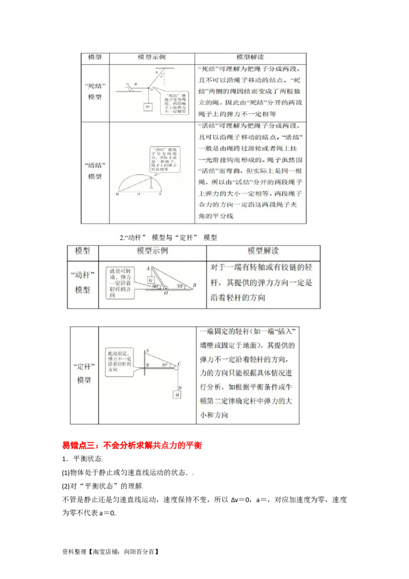 易错点02相互作用（解析版）_04高考物理_新高考复习资料_2024新高考复习资料_专项复习资料_备战2024年高考物理考试易错题（新高考专用）_教师版（含答案解析版）