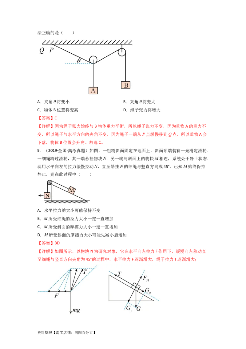 易错点02相互作用（解析版）_04高考物理_新高考复习资料_2024新高考复习资料_专项复习资料_备战2024年高考物理考试易错题（新高考专用）_教师版（含答案解析版）