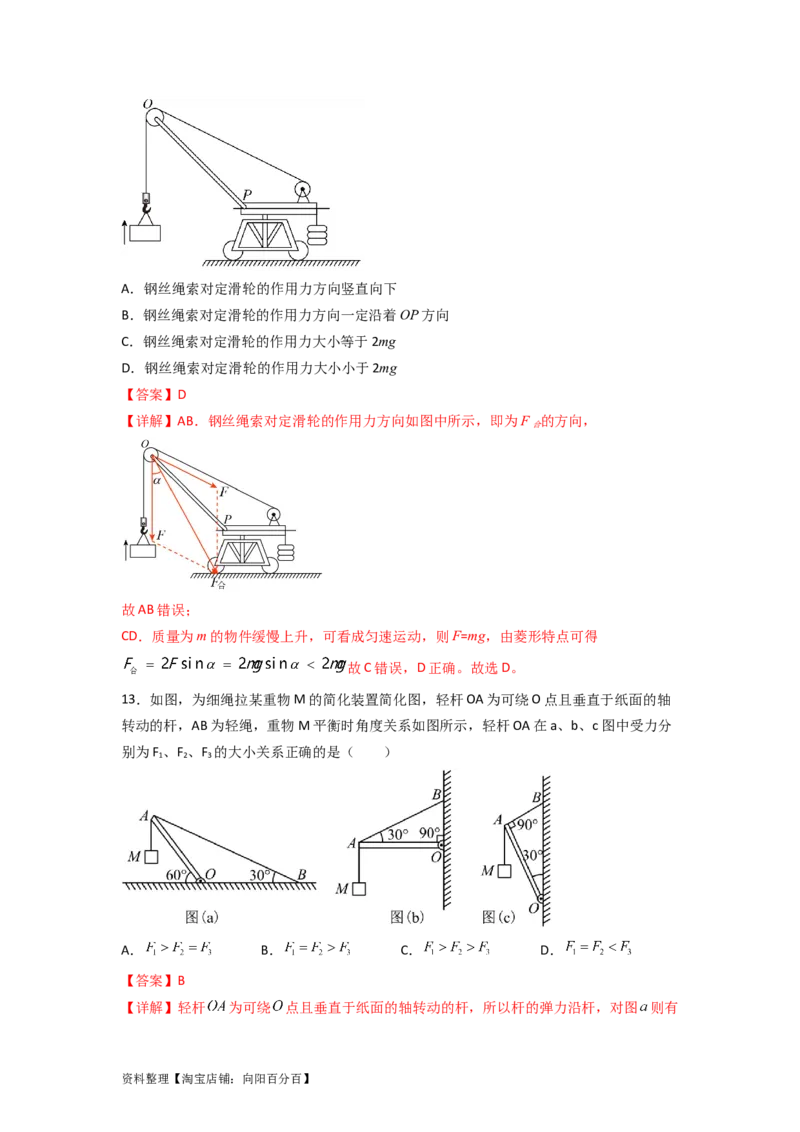 易错点02相互作用（解析版）_04高考物理_新高考复习资料_2024新高考复习资料_专项复习资料_备战2024年高考物理考试易错题（新高考专用）_教师版（含答案解析版）
