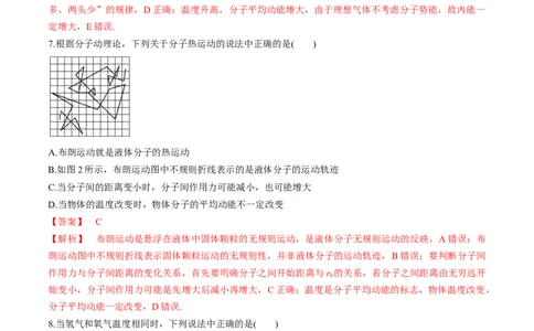 专题15.1分子动理论练解析版_04高考物理_新高考复习资料_2022年新高考复习资料_2022年高考物理一轮复习讲练测（新教材新高考）