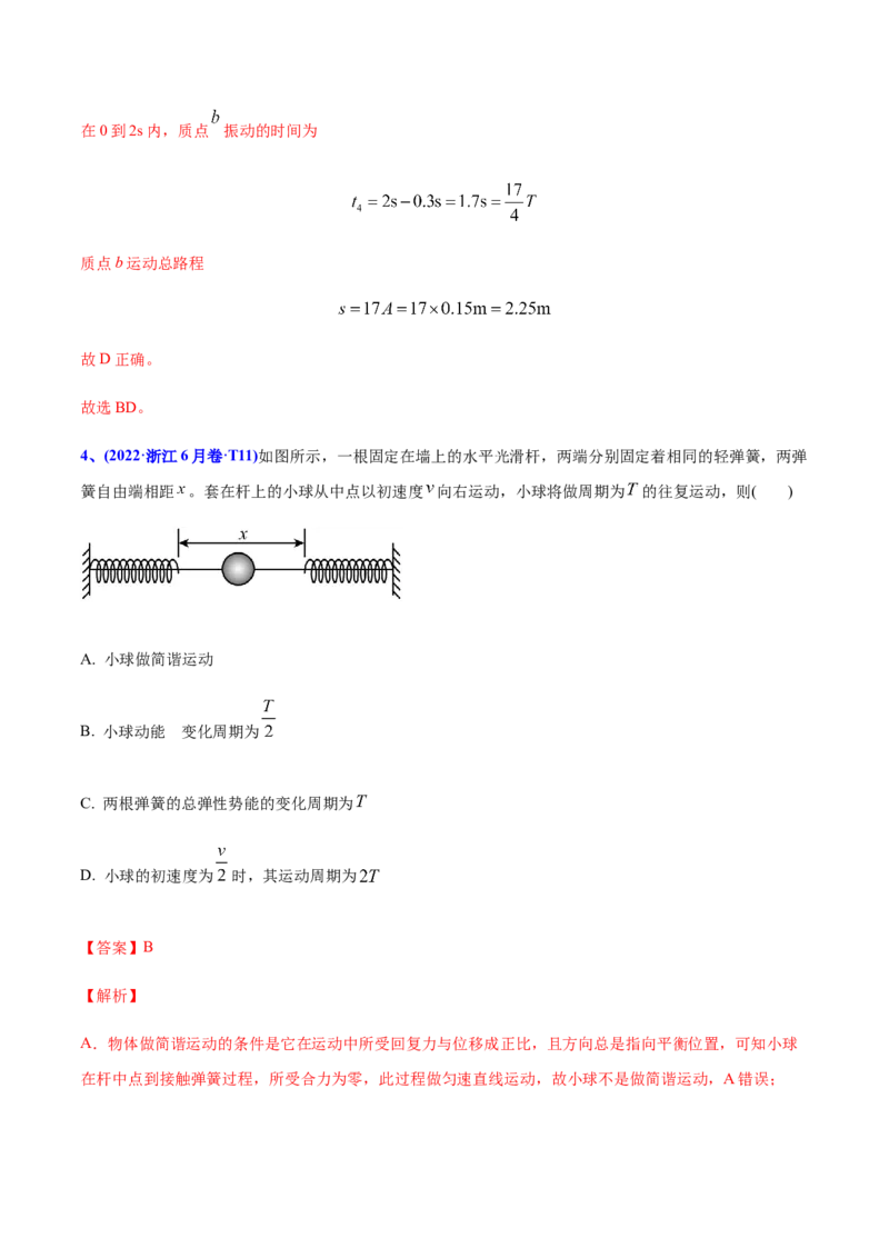 专题16振动和波-2022年高考真题和模拟题物理分专题训练（教师版含解析）_04高考物理_2024年新高考资料_1.2024一轮复习_赠2022年高考物理真题与模拟题分类训练