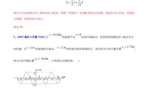 专题16振动和波-2022年高考真题和模拟题物理分专题训练（教师版含解析）_04高考物理_2024年新高考资料_1.2024一轮复习_赠2022年高考物理真题与模拟题分类训练