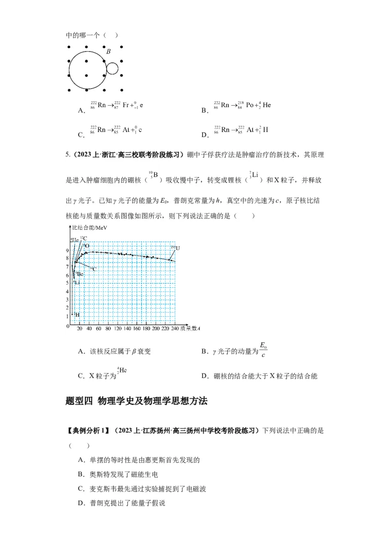 专题16物理学史及近代物理（原卷版）_04高考物理_新高考复习资料_2024新高考复习资料_二轮复习资料_2024年高考物理二轮热点题型归纳与变式演练（新高考通用）