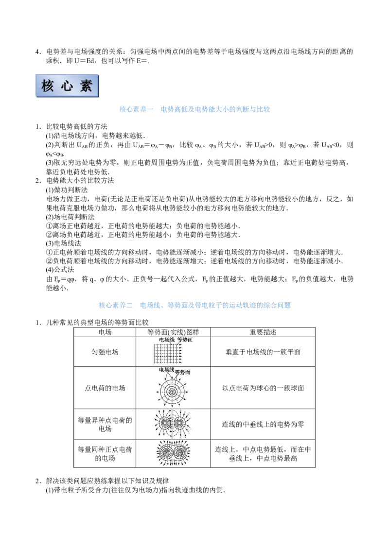 备考2022高考物理一轮复习学案7.2电场能的性质有解析_04高考物理_新高考复习资料_2022年新高考复习资料_备考2022新教材高考物理一轮复习精讲精练学案（含解析）