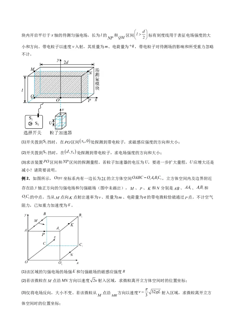 专题20带电粒子在立体空间中的运动问题破译（原卷版）_04高考物理_2025年新高考资料_二轮复习_2025年高考物理二轮热点题型归纳与变式演练（新高考通用）339880232