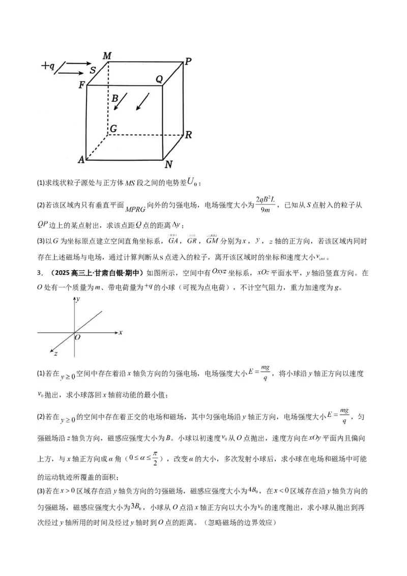 专题20带电粒子在立体空间中的运动问题破译（原卷版）_04高考物理_2025年新高考资料_二轮复习_2025年高考物理二轮热点题型归纳与变式演练（新高考通用）339880232