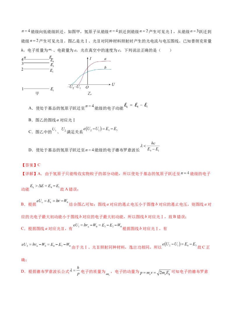 专题18近代物理（练习）（解析版）_04高考物理_2025年新高考资料_二轮复习_上好课2025年高考物理二轮复习讲练测（新高考通用）3381829