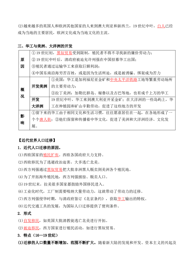 第三单元　人口迁徙、文化交融与认同+-背记手册高中历史全册最新核心考点必背清单（选择性必修一二三）_07高考历史_2024年新高考资料_1.2024一轮复习_选择性必修3：文化交流与传播