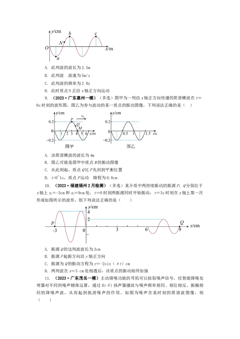 易错点08振动和波.（3大陷阱）-备战2024年高考物理考试易错题（原卷版）docx_04高考物理_新高考复习资料_2024新高考复习资料_专项复习资料_备战2024年高考物理考试易错题（新高考专用）