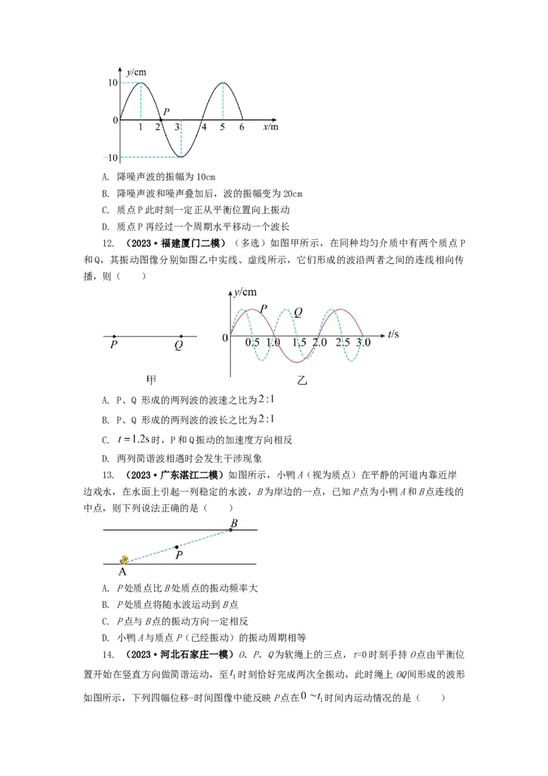 易错点08振动和波.（3大陷阱）-备战2024年高考物理考试易错题（原卷版）docx_04高考物理_新高考复习资料_2024新高考复习资料_专项复习资料_备战2024年高考物理考试易错题（新高考专用）