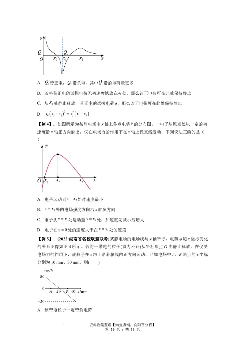 专题21电场能的性质（原卷版）_04高考物理_新高考复习资料_2024新高考复习资料_一轮复习资料_完2024届高考物理一轮复习热点题型归类训练_专题21电场能的性质