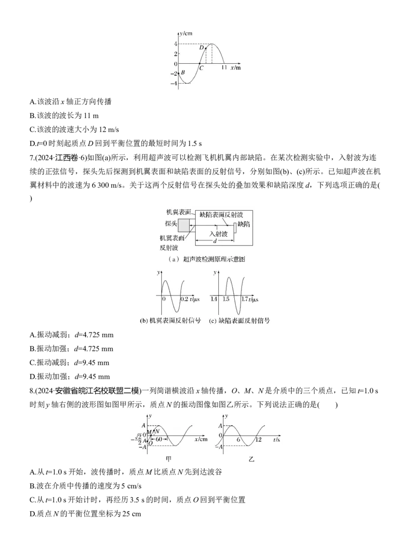 热点15　机械振动　机械波淘宝店：红太阳资料库_04高考物理_2025年新高考资料_二轮复习_2025年高考物理大二轮_2025物理二轮专题复习学生用书Word版文档_二轮专题强化练+考前特训