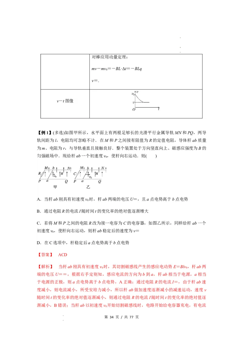 专题29动量观点在电磁感应中的应用（解析版）_04高考物理_新高考复习资料_2024新高考复习资料_一轮复习资料_完2024届高考物理一轮复习热点题型归类训练